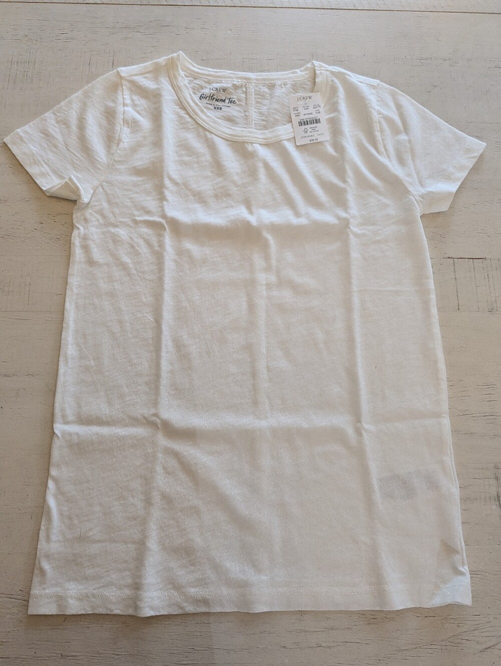 J.Crew Factory NWT Crewneck Girlfriend Tee White XXS